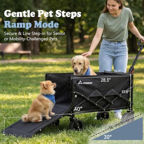 Folding Pet Wagon for Dogs (Large)