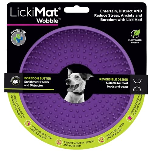 Wobble Dog Slow Feeder Bowl Lick Mat (Purple)