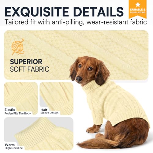 Dog Sweaters for Medium Dogs Girl Boy (Medium / Light Apricot)