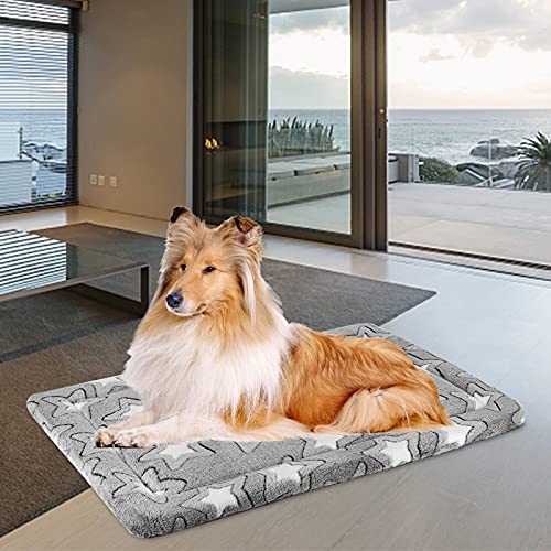 Fancy Dog Bed Mat (Grey with Star Pattern / XXL (47.2"x28.3"x1.1"))