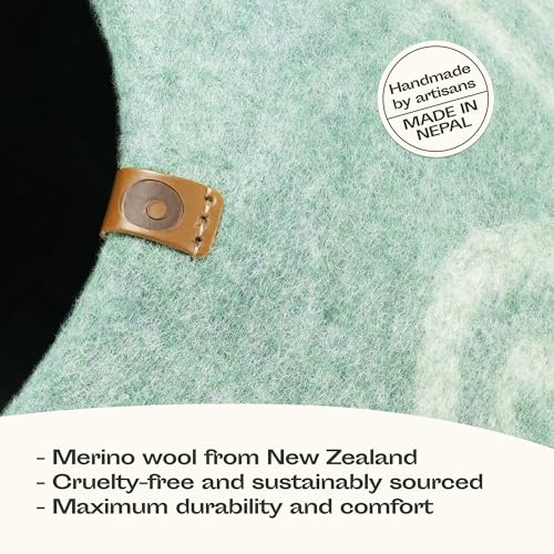 Cat Cave Merino Wool Bed for Indoor Cats (Pistachio / Medium)