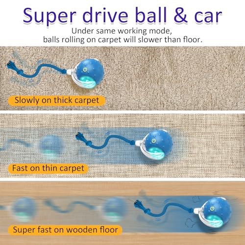 Interactive Cat Toys Ball for Indoor Cats Fast Rolling on Carpet