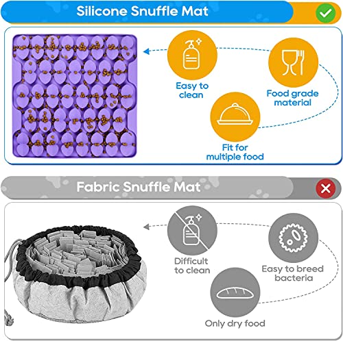 Snuffle Mat for Large Dogs (Purple-L (16.3x16.3in))