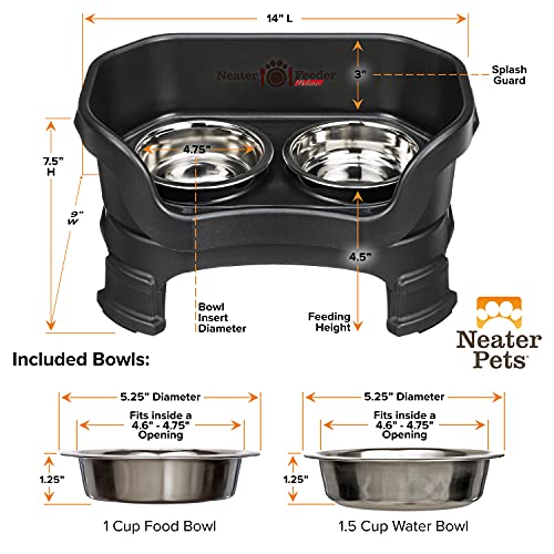 Neater Feeder Deluxe Mess (Cat + Standard Bowl / Midnight Black)