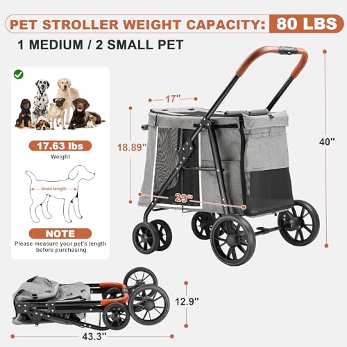 Medium Dog Stroller (Grey)
