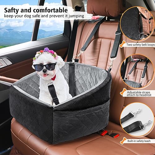 Dog Car Seat for Small Dogs (Black/grey)