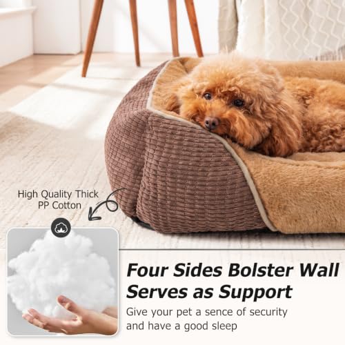 Dog Beds for Large Dogs (Caramel Brown / XL(35’’x 25’’x 9’'))