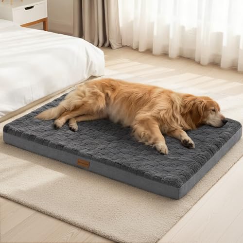 Orthopedic Large Dog Bed Pet Crate Mat 36''X24'' Dark Grey (Dark Grey / 36"L x 24"W x 3.5"Th)