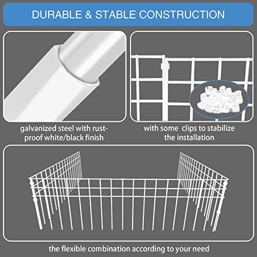 32x10 inch No Dig Animal Barrier Fence (32x10-20P- white)