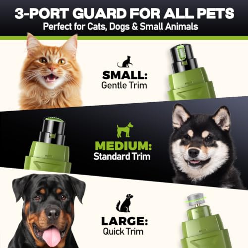 Whisper Quiet Dog Nail Grinder 50%More Power for Sensitive Dogs (Green)