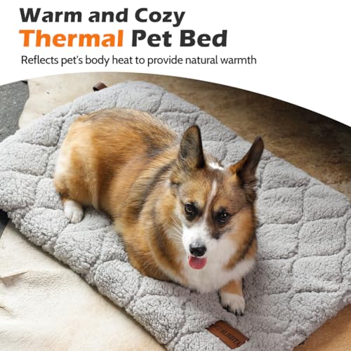 Self Warming Cat Bed Self Heating Cat Dog Mat 24 x 18 inch Soft & Fluffy Cat Bed Noiseless Thermal Pet Pad for Indoor Outdoor Pets with Removable Cover Non (29.5"L x 18.9"W x 1.2"Th)