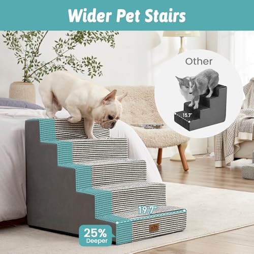 Dog Stairs for Small Dogs (White Black / 19.7x29.5x23.6 inch)