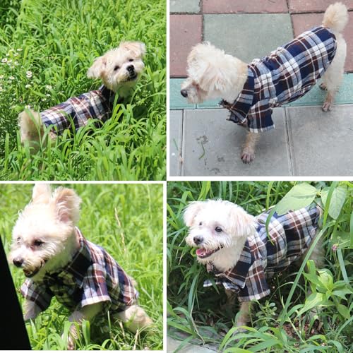 Pet Shirt Clothes for Dogs and Cats (Brown&Blue / Large)
