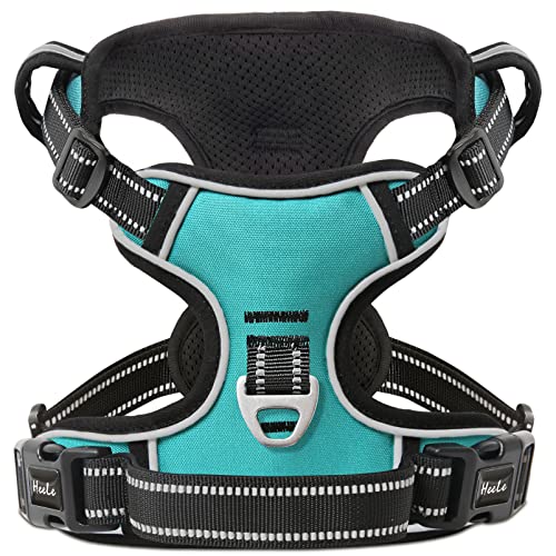 Dog Harness Dog Harness Small Dog No Pull Harness wiht Soft Handle Reflective Harness Adjustable (S / Turquoise)
