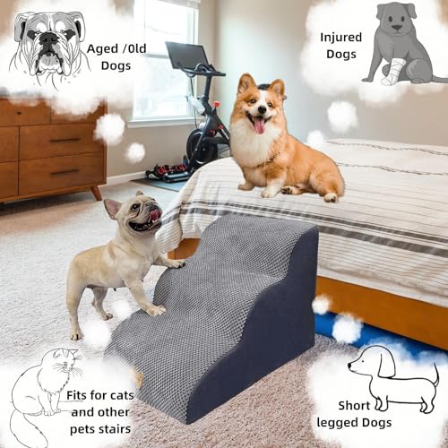 3 Step Dog Stairs for High Beds & Couches Multi
