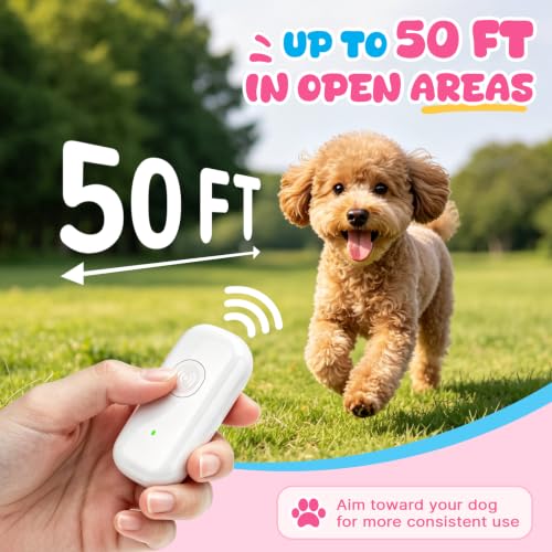 Ultrasonic Bark Deterrent Device for Small Dogs (White)
