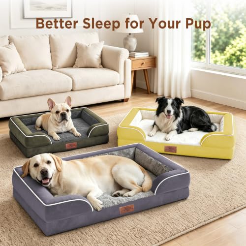 Waterproof Orthopedic Dog Bed for Medium Size Dog (30.0"L x 20.0"W x 7.0"Th / Purple)