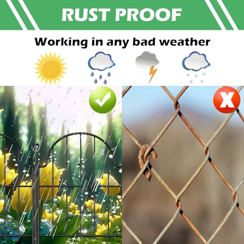 Decorative Garden Fence (Black / 17 in(H))