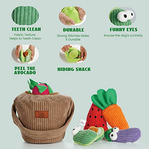 Squeaky Fruits Veggies Stuffed Dog Toys Pack (Fruit and Vegetables)