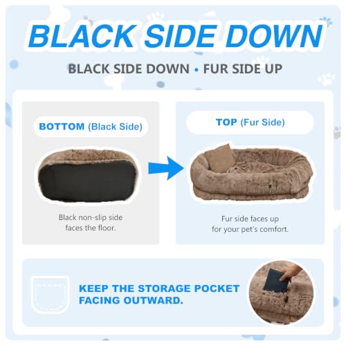 Human Dog Bed for Adult (71.0"L x 45.0"W x 12.0"Th / Khaki)