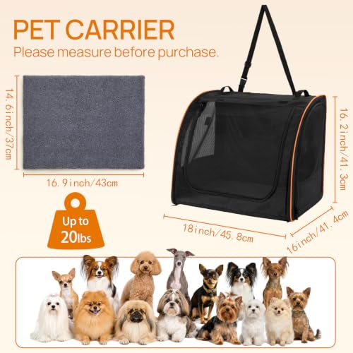 Dog Car Seat Enclosed Carrier for Pets Travel Safety Dog Crate Soft - PetSolution
