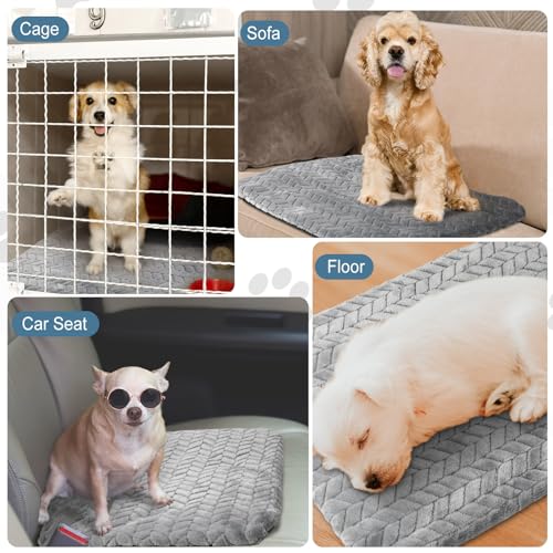 4 Pack Self Warming Cat Bed Mat Self Heating Pad for Dog Extra Warm Winter Pet Pad Washable Thermal Pads Mats for Pets Indoor Outdoor (Gray / 16 x 20 Inch)