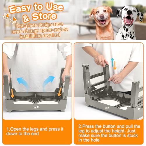 Elevated Bowls (Light Brownish Gray / 8" for Medium Dogs)
