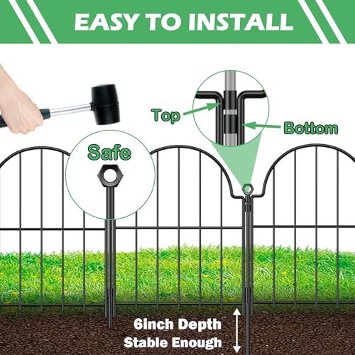Decorative Garden Fence (Black / 17 in(H))