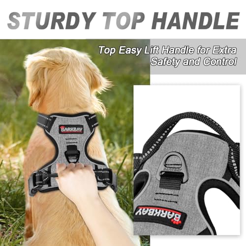 Dog Harness No Pull for Large Dogs Front Back Clips (X-Large(Chest:30-38”) / Dark Grey)