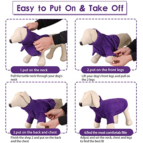 Small Dog Sweater for Small Dogs Girl (X-Small / Purple)