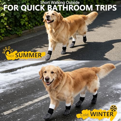 Non Slip Dog Socks for Hardwood Floors to Prevent Licking Paw XS (X-Small(6 Pack) / Grey)