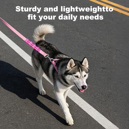 Heavy Duty Dog Leash with Soft Padded Handle (Pink-B)