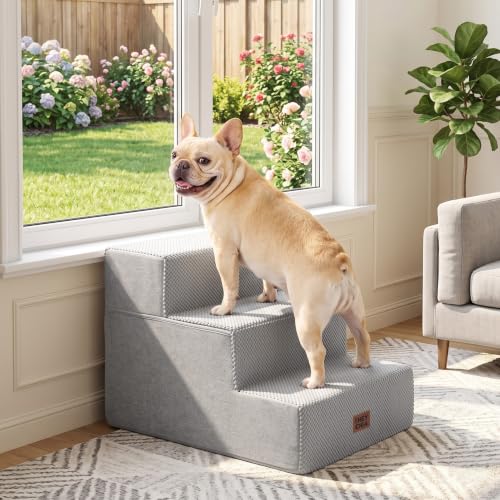 Dog Stairs 13.5" H (Light Grey / Extra Wide 16.5" x 21" x 13.5")