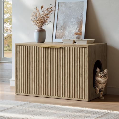 31.5" Cat Litter Box Enclosure Furniture (Oak)