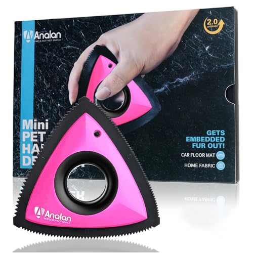 Mini Pet Hair Remover for Car Detailing Dog Hair Tool Brush (Rose Pink)
