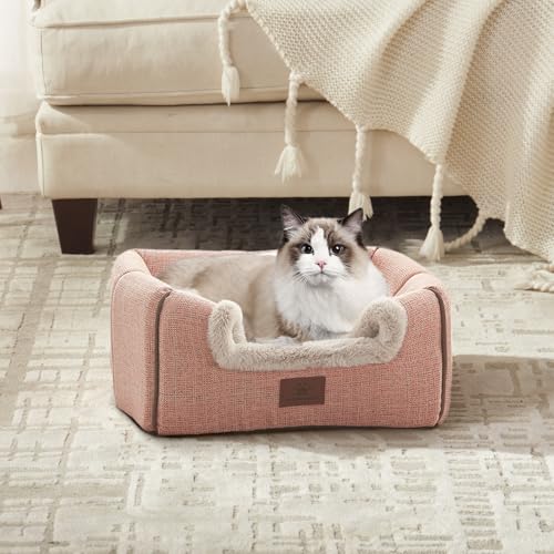 Cat Bed for Indoor Cats (Pink / 15"D x 15"W x 15"H)