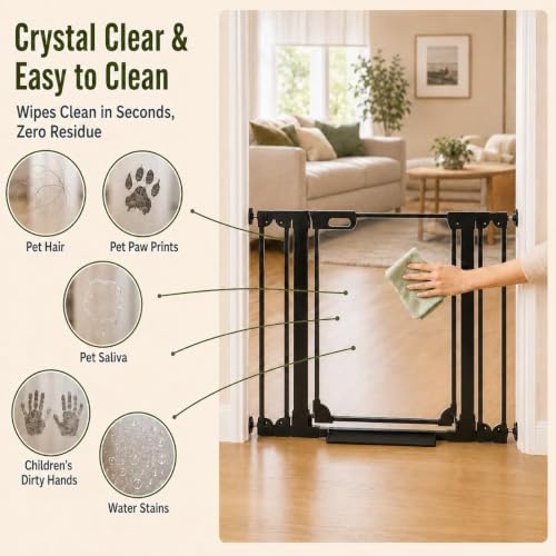 Clear Acrylic Baby Gate 29.52 (Black / 29.52-37.79"W)
