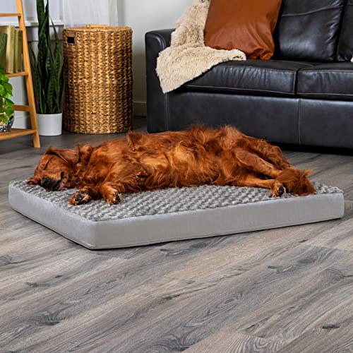 Orthopedic Dog Bed for Large Dogs w (Jumbo / Minky Gray)