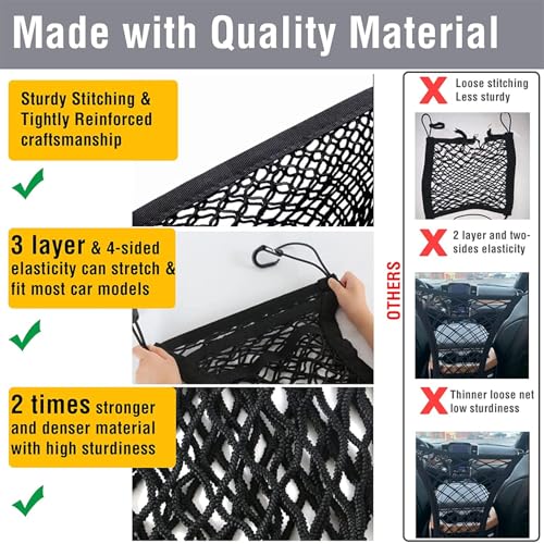 Dog Car Net Barrier with Mesh Organizer (11.7 in × 11.7 in)