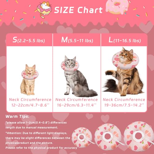 Cat Cone Collar Soft (Pink Heart / Large)