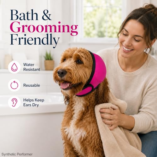Dog Ear Muffs for Noise Protection (Magenta / Large)