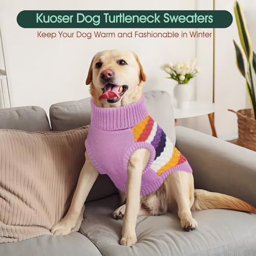 Dog Sweater Warm Dog Sweaters for Small Dogs Pet Christmas Outfit (Small (Chest: 13.7''; Weight: 6 - 9LB) / Purple)
