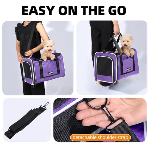 Cat Carrier for Travel (Purple / 18.0"L x 11.0"W x 11.0"H)