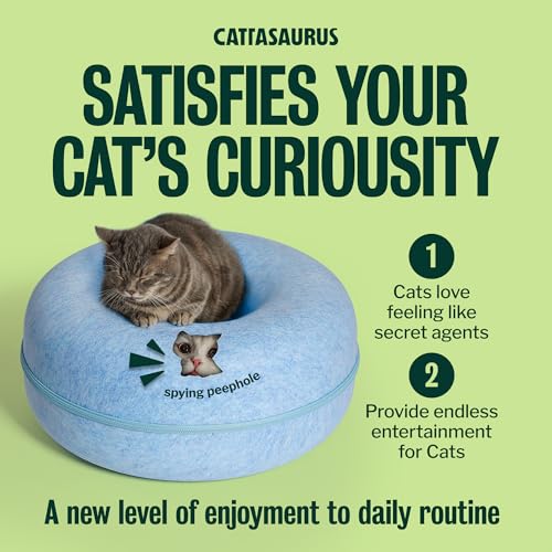 Peekaboo Cat Cave Donut for Multiple & Large Cats up to 30 (Blue / Large)