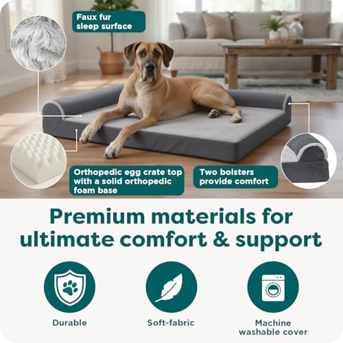 Orthopedic Dog Bed for Large Dogs (Jumbo / Sable Brown)