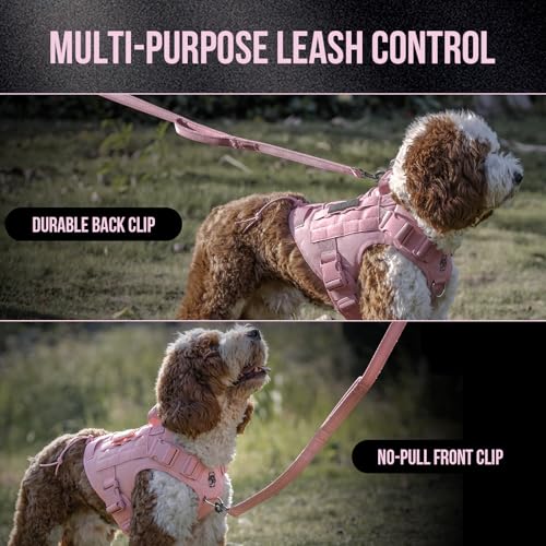 Tactical Dog Harness Vest No (Large / Pink)