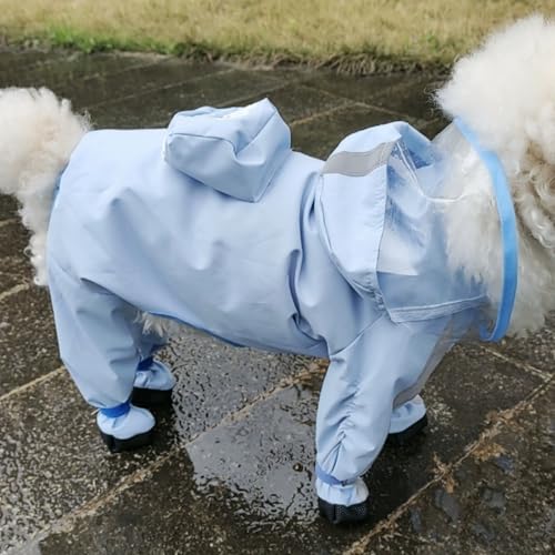 Dog Raincoat with Boots (Blue Cloud (detachable tail) / XS (1-3lb))