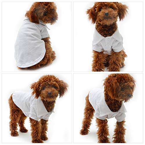 Basic Dog Polo Shirts Premium Cotton (XL (-35lbs) / White)