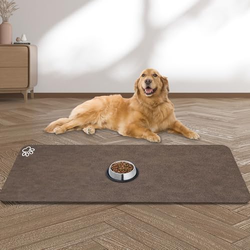 Large Pet Feeding Mat (dark brown / 39.4"L x 31.5"W)