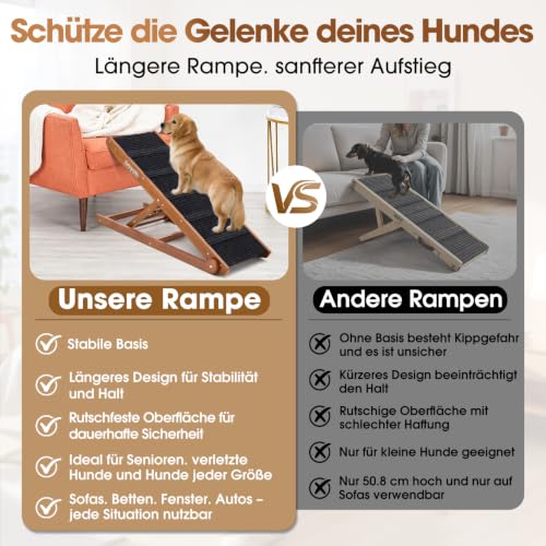 Dog Ramp for Bed (Walnut/Standard)